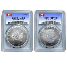 Coleção Crypto, Moedas Challenge, Ouro e Prata com Caixa de Armazenamento Avançada, Colecionáveis, Folhas do Canadá, 1 oz, 2023 - Image 2