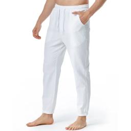Calça casual com cordão masculina, elástico na cintura, monocromática, tamanho solto versátil, jogging, leggings de ioga, verão, nova - Image 2