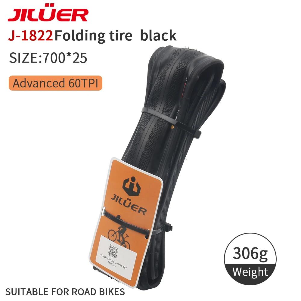 JILUER Pneu de bicicleta de estrada 700X28C/700X25C 60TPI Preto e cor da pele Pneu de bicicleta para bicicleta de cascalho/pneu de bicicleta dobrável - Image 1