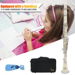 Bb-17Keys Clarinete Conjunto para Iniciante ou Estudante, Clarinete com Luvas Brancas, Pano de Limpeza, Sopros com Caixa, Orquestra, Instrumentos Musicais - Image 2