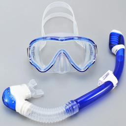 Crianças máscara de mergulho snorkel conjunto óculos de natação vidro temperado vista panorâmica anti-vazamento treinamento seco topo juventude meninos meninas - Image 2