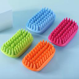 Cão e gato Massagem Escova, Combs Cleaner, Puppy Hair Removal Slicker Brushes, Wash Tools, Soft Gentle Silicone Cerdas, Pet Products - Image 4