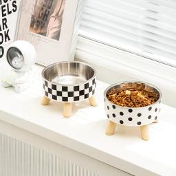 Tigela de aço inoxidável para cães, tigela anti-queda para animais de estimação, tigela de plástico para gatos, tigela de arroz para cães com pescoço alto, tigela de comida para gatos de grande capacidade - Image 4