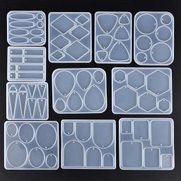 Molde De Silicone Geométrico para Fazer Jóias DIY, Brinco, Pingente, Cristal, Resina Epóxi Moldes, Chaveiro, Colar, Encantos - Image 3