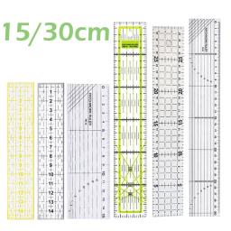 Régua acrílica transparente para costura, ferramentas de medição, acessórios de costura, patchwork, 15 cm e 30cm - Image 1