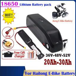 Bloco recarregável da bateria do lítio da bicicleta elétrica de Hailong, original, 18650, 36V, 48V, 52V, 20Ah, 30Ah, BMS - Image 1