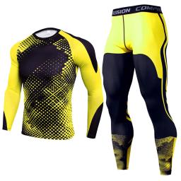 Treino esportivo masculino terno ginásio de fitness compressão conjunto roupas esportivas correndo jogging esporte wear roupas exercício rashguard treino - Image 2