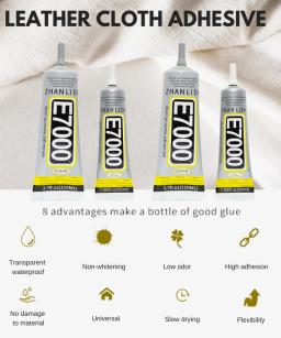 E7000 cola transparente contato diy pano fibra tecido adesivo multiuso para vestido de casamento saco de couro diamante vidro - Image 5