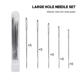Agulhas de costura do lado da agulha, Grande buraco para bordados domésticos, Agulhas de costura roscadas, Acessórios de vestuário DIY, 25 pcs, 12pcs - Image 5