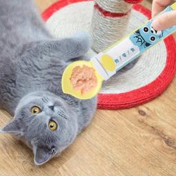 Colher De Alimentação Para Animais De Estimação, Dispensador De Tratar Molhado, Squeeze Spoon, Alimentador De Tiras De Gato, Kitten and Dogs Supplies, 2 em 1 - Image 2