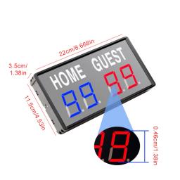 Placar eletrônico com controle remoto, LED de 4 dígitos, placar, tênis de mesa, tênis de mesa, basquete, pingue-pongue - Image 6