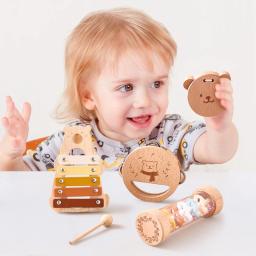 Brinquedos musicais Montessori de madeira para crianças, xilofone de percussão do bebê, Tubo de som de chuva, Música Shaker - Image 6