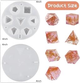 Moldes de dados DIY de 7 cavidades - Silicone com borda afiada para dados de resina personalizados, presente perfeito para RPG - Image 6