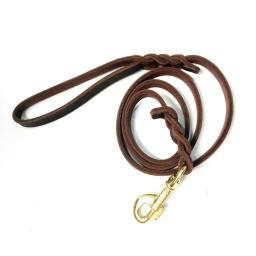Trela de couro trançado com gancho de cobre, Pet Products, longo, macio, corda de tração, durável, marrom, médio, grande - Image 4