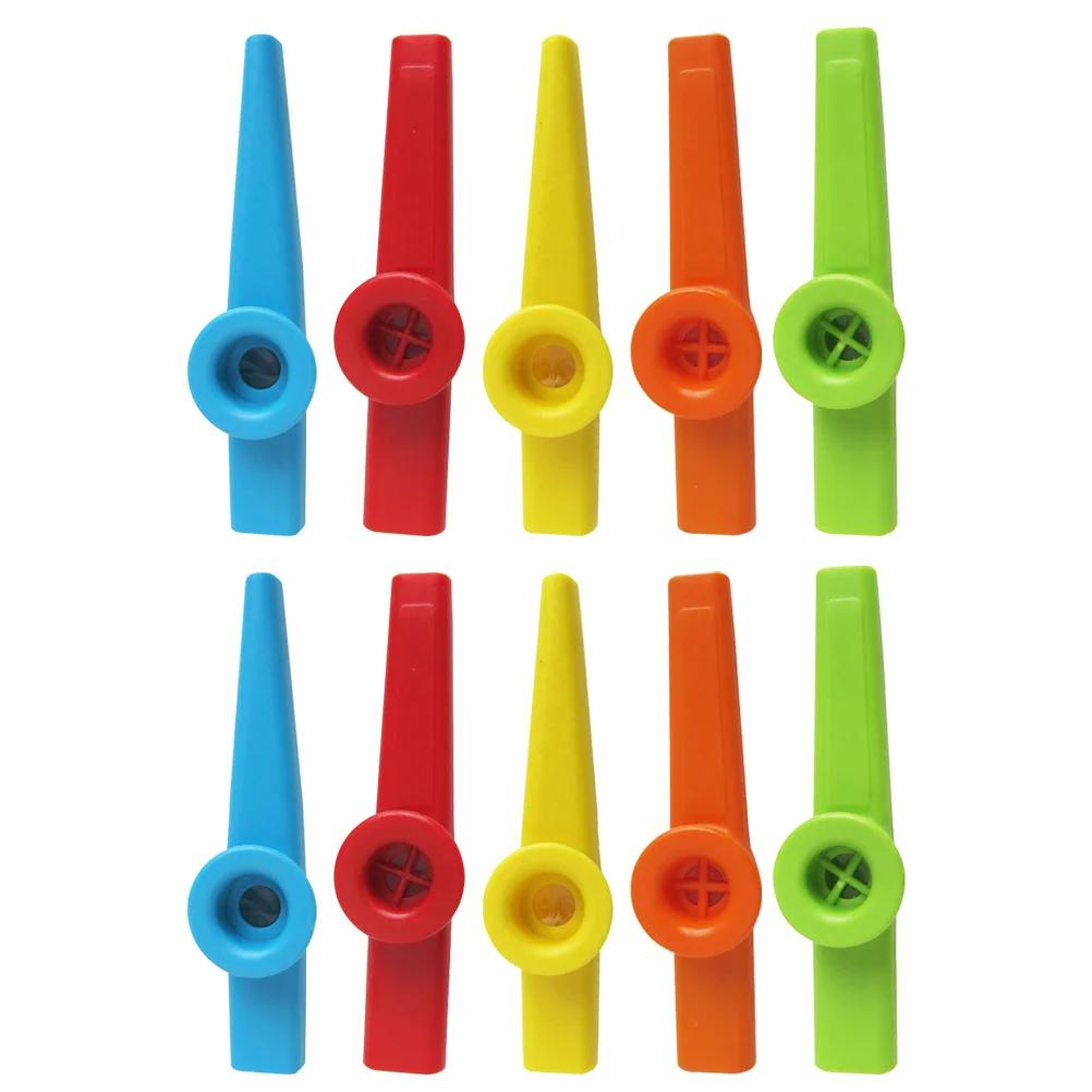 Plástico colorido Kazoo flauta para crianças, instrumento musical, tocando instrumentos de performance, Ukulele parceiro, 10 pcs - Image 1