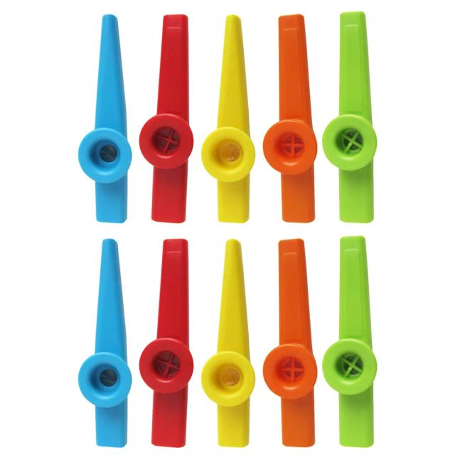 Flauta Kazoo Colorida para Crianças - Conjunto com 10 Instrumentos Musicais Perfeitos para Performance e Brincadeiras com Ukulele