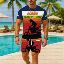 KTM Conjunto de roupas masculinas para motocicleta verão 2025, roupas esportivas respiráveis, shorts, roupa casual para bicicleta, 2 peças - Image 5