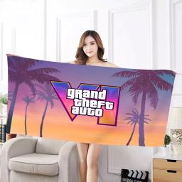 Toalha de banho gta-absorvente de algodão, quick dry, macia, para praia, ioga, natação, esportes, microfibra, 6 jogos - Image 3