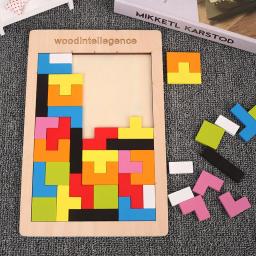 3d quebra-cabeça de madeira para bebê e criança, 1 conjunto, quebra-cabeça, brinquedo quadrado, educação precoce, diversão, lógica - Image 2