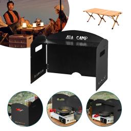 Fogão a gás de quatro dobras Windproof Screen, pára-brisa dobrável, portátil, camping, piquenique, cozinhar, queimador, escudo de vento para churrasco - Image 3