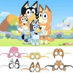Suprimentos para festas infantis, óculos de papel, máscara, adereços fotográficos, bingo bluey e seus amigos - Image 2