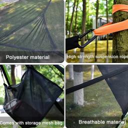 Outdoor Camping Hammock com Nylon pendurado cama, portátil, triangular, grande, 1 conjunto - Image 2