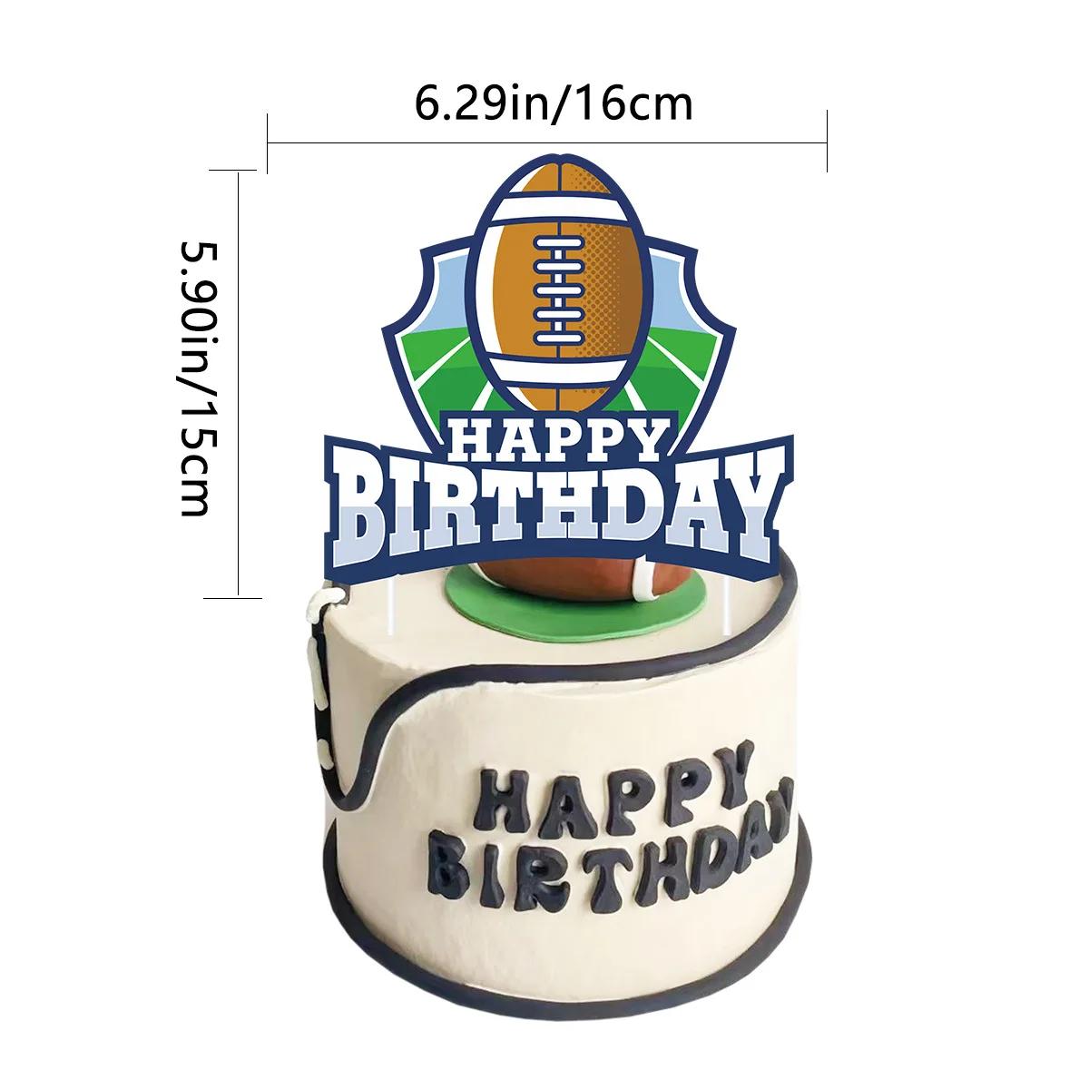 Decorações do partido do tema dos esportes para miúdos, bandeira do baseball, toppers do queque, feliz aniversário, chuveiro do bebê, fontes do menino - Image 1