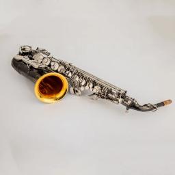 Saxofone Alto Promocional com Bocal, Níquel, Prata, Liga, Latão, Instrumento Musical, Preto, W037, Grátis, Novo - Image 2