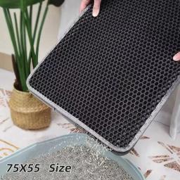 Impermeável dupla camada Pet Litter Mat, antiderrapante areia Pad, lavável cama, produtos limpos - Image 3