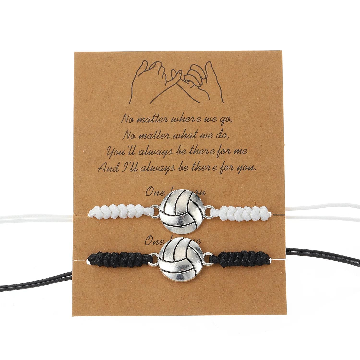 Braceletes de futebol para homens e mulheres, joias esportivas, amizade, acessórios para festas, decoração de moda, 2 peças, 2024 - Image 1