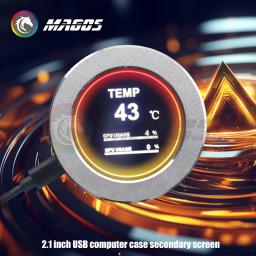 Exibição de resfriamento a água para GPU RAM, monitoramento de execução, tela CPU Watercooler, AIDA64, USB livremente diretamente, preto e prata, 2,1" - Image 4