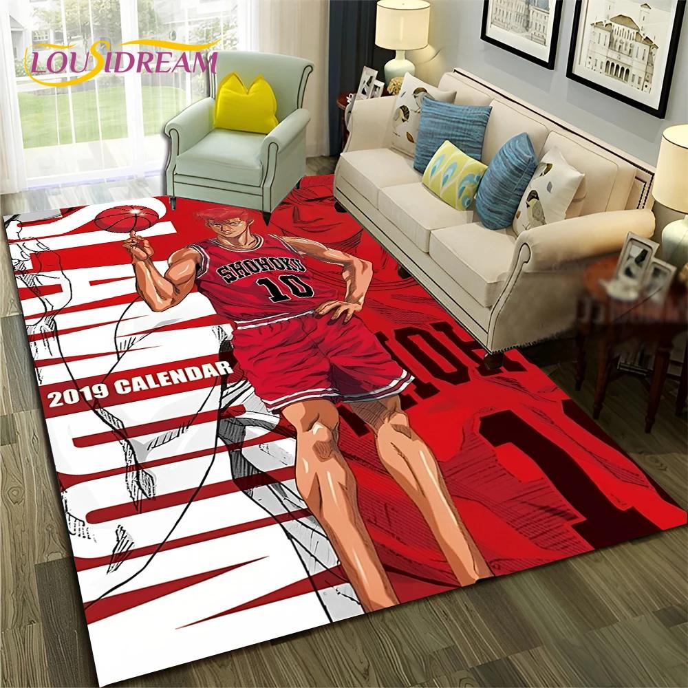 Anime Slam Dunk Tapete de basquete de desenhos animados 3D, tapete antiderrapante, tapete para sala de estar, quarto, decoração do sofá, tapete infantil - Image 1