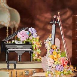 Mini Piano com Luz, Violino, Instrumento Musical, Flor, Decoração de Casa, Presente de Natal, Brinquedos para Crianças e Adultos - Image 1