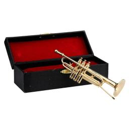 Mini instrumento de sopro trombone trompa francesa saxofone cobre modelo dourado ornamentos com caixa de armazenamento de 87 - Image 6
