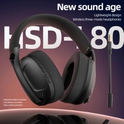 SmailWolf-L80 Bluetooth sem fio fones de ouvido de três modos fone de ouvido leve 2.4G fones de ouvido para jogos esportes baixo - Image 3