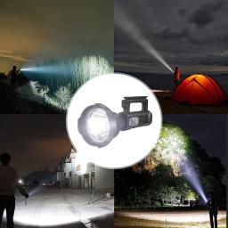 Lanterna recarregável de led de alta intensidade, luz super brilhante com 4 modos, pod, à prova large, grande sear, com tripé - Image 6