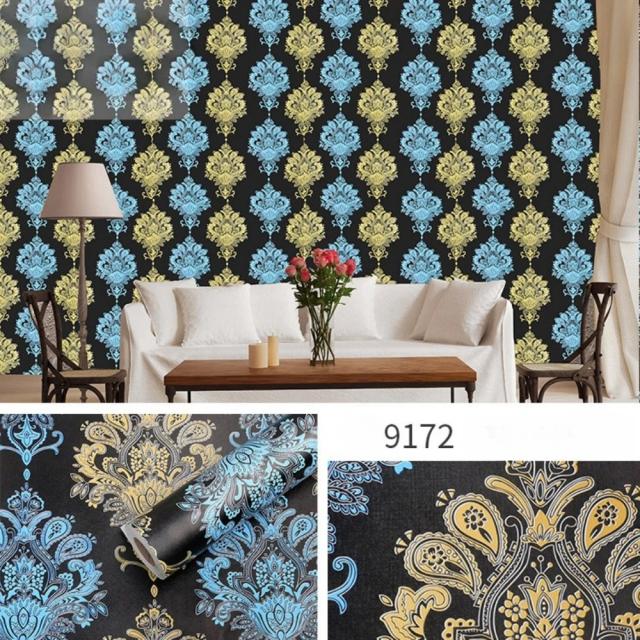 Papel de Parede Adesivo Europeu Impermeável com Estampa Floral para Decoração de Sala e Quarto