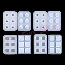 Moldes de silicone para contas divertidas, brincos pingentes com furos, molde de resina, molde de bola cubo, joias DIY, colar e pulseira 10mm, 8mm - Image 2