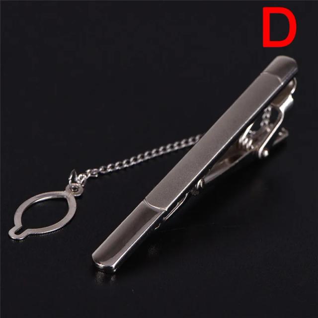 Clipe de Metal Masculino com Fecho para Gravata de Casamento e Barra de Cristal - Acessórios Elegantes para Cavalheiros
