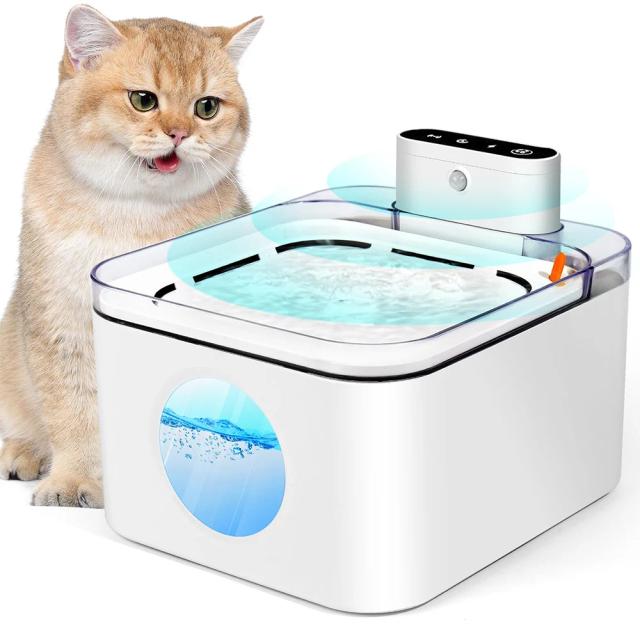 Dispensador de Água Automático Recarregável para Animais de Estimação com Sensor Sem Fio e Capacidade de 3L