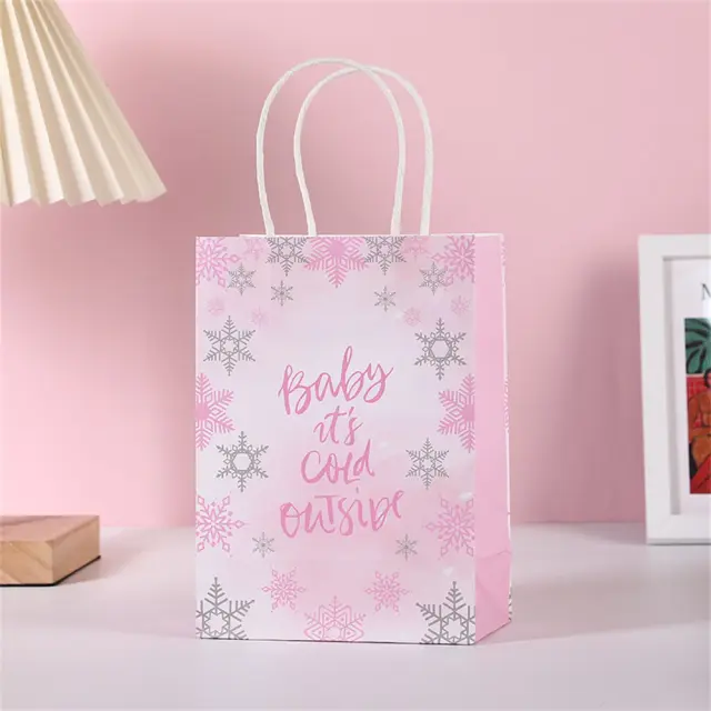 Sacos de Papel de Presente com Coroa de Borboleta e Castelo - Kit com 4 Embalagens para Casamentos, Festas de Aniversário e Doces