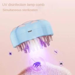Pente de silicone com spray de água para cão e gato, escova de massagem com massagem elétrica embutida, depilação de animais, acessórios de preparação - Image 3