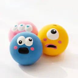 Brinquedo interativo squeaky para animais de estimação, olhos grandes, saltitantes, bolas de cachorro, cachorro, gato, brinquedo sonoro, mastigar bolas - Image 2