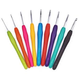 Agulhas De Crochet De Alumínio Com Aperto De Borracha Macia, Agulhas De Tricô, Alças Almofadadas, 2-10.0mm, 1 Conjunto De Pc - Image 4