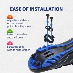 Chuteiras para sapatos de bicicleta de montanha, para shimano sh51 spd mtb, multi-liberação, pedal spd, conjunto de clipes, acessórios de bicicleta - Image 4