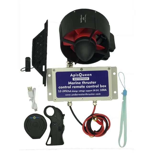 ApisQueen Conjunto de propulsor subaquático 24/12V U92 9,2Kg de impulso (20,28LB) com controle remoto para caiaques, barcos infláveis, pás