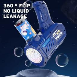 Pistola de bolhas totalmente automática, máquina de bolhas de foguete, soprador automático com brinquedo líquido de bolhas para crianças, praia, presentes de bolhas ao ar livre - Image 4
