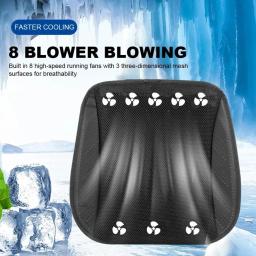 Almofada do assento de carro com 8 ventiladores, ventilação rápida, ar frio, seda gelada, almofadas de resfriamento, verão - Image 4