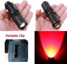Lanterna LED poderosa para caça, feixe de luz vermelha, tocha EDC, lâmpada, contra determinação da visão, lanterna tática, 650 nm - Image 2
