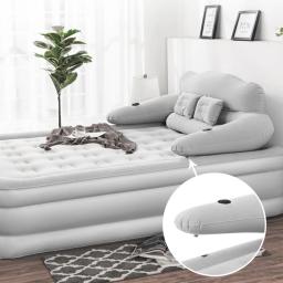 Almofada de ar inflável automática Cama com bomba elétrica, Camping colchão com encosto, 150x203cm - Image 3